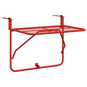 vidaXL Balkontisch Rot 60x40 cm Stahl