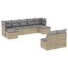 vidaXL 9-tlg. Garten-Sofagarnitur mit Kissen Beige Poly Rattan