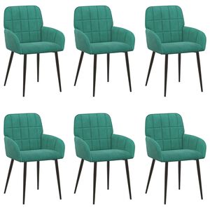 vidaXL Esszimmerst&uuml;hle 6 pcs Samt T&uuml;rkis 57 x 50 x 85 cm