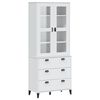vidaXL Highboard VIKEN Wei&szlig; 80x40x190 cm Massivholz Kiefer