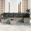 vidaXL Gartensofa-set mit Kissen 8 pcs Hellgrau Poly-Rattan