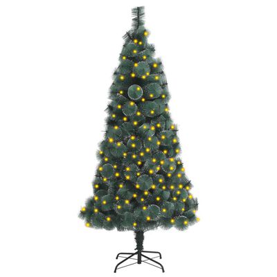 vidaXL Künstlicher Weihnachtsbaum mit LEDs Grün 120 cm PVC & PE