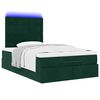 vidaXL Ottoman-Bett mit Matratzen & LEDs Dunkelgr&uuml;n 120x190 cm Samt
