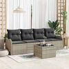vidaXL Garten-Sofa-Set mit Kissen 5 pcs Hellgrau und Dunkelgrau