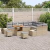 vidaXL Garten-Sofa-Set mit Speicher 12 pcs Beige Poly Rattan