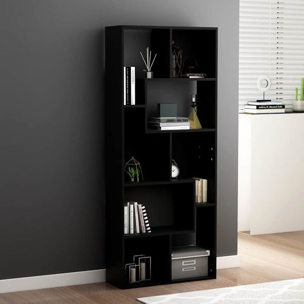 vidaXL B&uuml;cherregal Schwarz 67x24x161 cm Holzwerkstoff