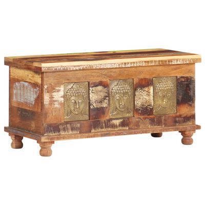 vidaXL Aufbewahrungsbox mit Buddha-Verzierung 90x35x45 cm Altholz