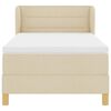 vidaXL Boxspringbett mit Matratze Creme 100 x 200 cm Stoff