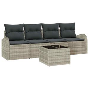 vidaXL Gartensofa-set 5 pcs 4-Seater Hellgrau und Dunkelgrau