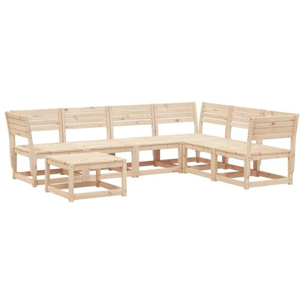 vidaXL 7-tlg. Garten-Lounge-Set Massivholz Kiefer