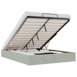 vidaXL Ottoman-Bett ohne Matratze Hellgrau 140x190 cm Samt