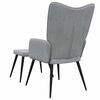 vidaXL Relaxsessel mit Hocker Hellgrau Stoff