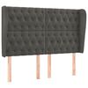 vidaXL Kopfteil mit Ohren Dunkelgrau 163x23x118/128 cm Samt