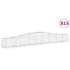 vidaXL Gabionen mit Hochbogen 15 Stk. 400x50x40/60cm Verzinktes Eisen