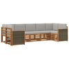vidaXL Ecksofa Set mit Kissen 6 pcs Nat&uuml;rlich und Hellgrau