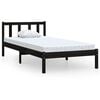 vidaXL Massivholzbett Schwarz Kiefer 90x190 cm