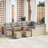 vidaXL Garten-Sofa-Set mit Kissen mit Kissen 13 pcs Beige und Hellgrau