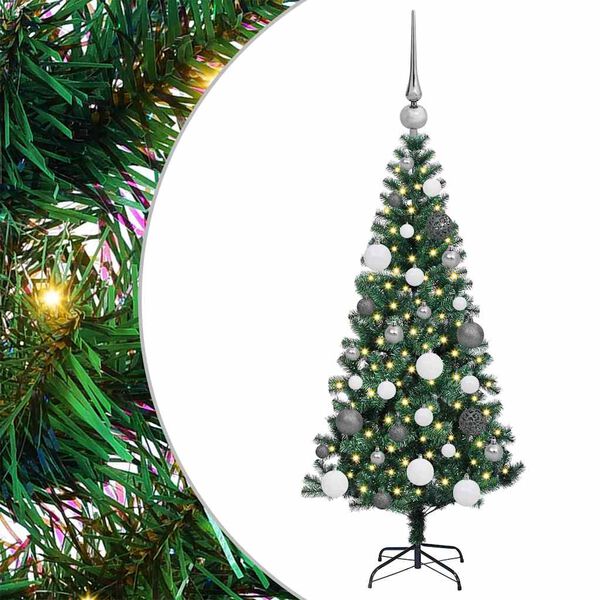 vidaXL K&uuml;nstlicher vorbeleuchteter Weihnachtsbaum Gr&uuml;n 120 cm