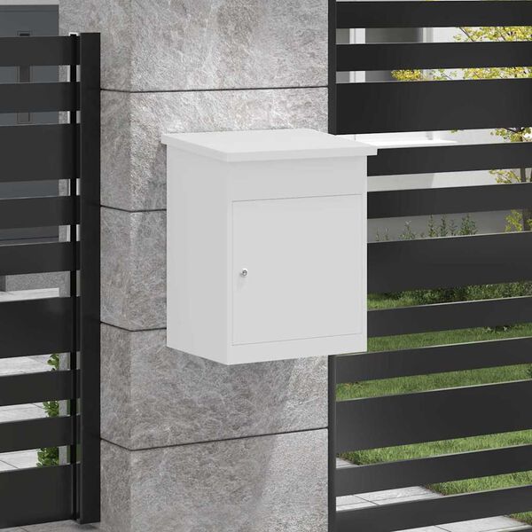 vidaXL Paketdrop-Box Weiß 44 x 35 x 59 cm Stahl