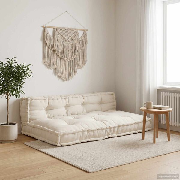 vidaXL Pallet Sofa Kissen 2 pcs Creme 120 x 80 x 38 cm Stoff