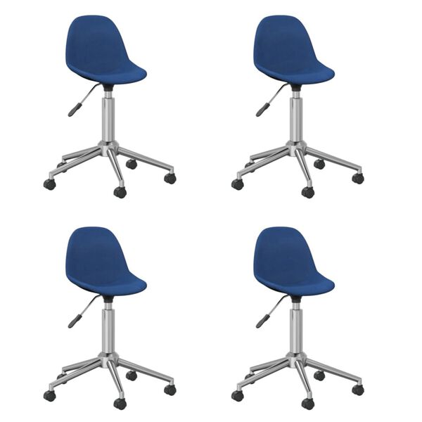 vidaXL Esszimmerst&uuml;hle 4 Stk. Drehbar Blau Stoff