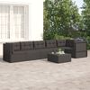 vidaXL 6-tlg. Garten-Lounge-Set mit Kissen Schwarz Poly Rattan