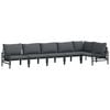 vidaXL Gartensofa-set mit Kissen 6 pcs Schwarz Stahl