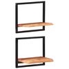 vidaXL Wandregale 2 Stk. 40x24x35 cm Massivholz Akazie und Stahl