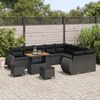 vidaXL Gartensofa-set 12 pcs Schwarz Poly-Rattan