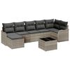 vidaXL Garten-Sofa-Set mit Kissen 8 pcs Hellgrau Poly Rattan