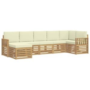 vidaXL Outdoor-Sofagarnitur 7 stk. Wei&szlig; und Creme