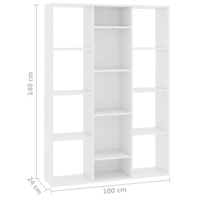 vidaXL Raumteiler/Bücherregal Weiß 100x24x140 cm Holzwerkstoff