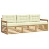 vidaXL Outdoor-Sofagarnitur 3 stk. Wei&szlig; und Creme Polyester