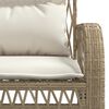 vidaXL 4-tlg. Garten-Sofagarnitur mit Kissen Beige Poly Rattan