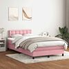 vidaXL Boxspringbett mit Matratze Rosa 120x220 cm Samt