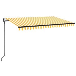 vidaXL Automatische Markise mit LED & Windsensor 450x300 cm Gelb/Wei&szlig;