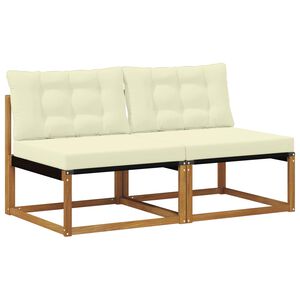 vidaXL 2 St&uuml;ck Outdoor Mittelsofa Massivholz Akazie Natur