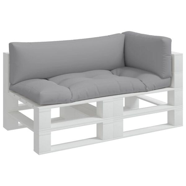 vidaXL Palettenkissen 3-tlg. Grau Stoff