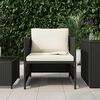 vidaXL Gartensofa mit Kissen Schwarz Poly Rattan
