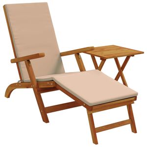 vidaXL Liegestuhl zum Verstellen und Klappen 2 pcs Taupe