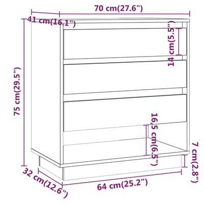 vidaXL Sideboard Braun Eichen-Optik 70x41x75 cm Holzwerkstoff