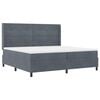 vidaXL Boxspringbett mit LED-Lichtleisten Dunkelgrau 200 x 200 cm Samt