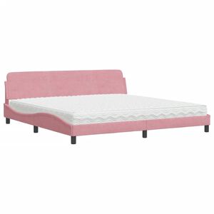 vidaXL Bett mit Matratze "Dover" Rosa 200x200 cm Samt
