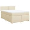 vidaXL Boxspringbett mit Matratze Creme 160x200 cm Stoff