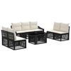 vidaXL Gartensofa-set 8 stk. Schwarz und Cremewei&szlig; Poly-Rattan