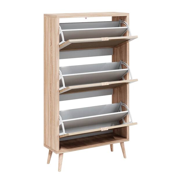 Finori Schuhschrank Bali 49A Sonoma-Eiche und Raffia-Druck