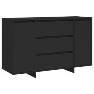 vidaXL Sideboard mit 3 Schubladen Schwarz 120x41x75 cm Holzwerkstoff