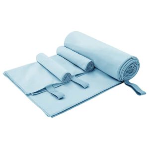 vidaXL Sporthandtuch Set 3 Stk. Blau 210 x 100 cm
