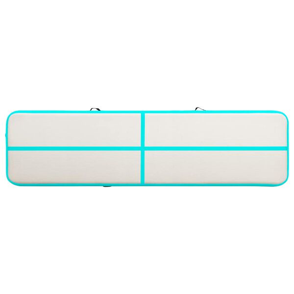 vidaXL Aufblasbare Gymnastikmatte mit Pumpe 800x100x15 cm PVC Gr&uuml;n