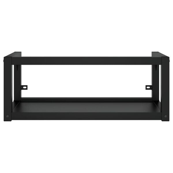 vidaXL Badezimmer Wand-Waschtischgestell Schwarz 79x38x31 cm Eisen